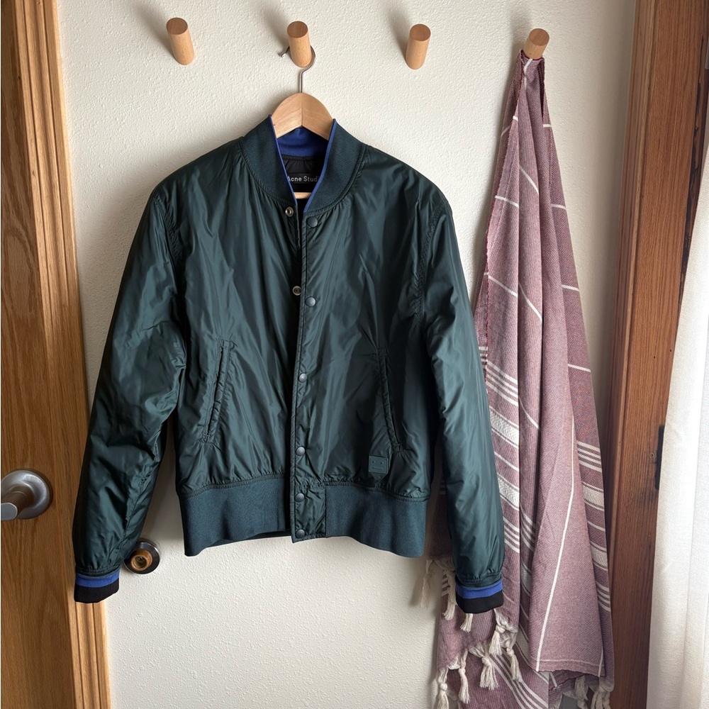 Acne Studios Green Reversible Bomber Jacket
